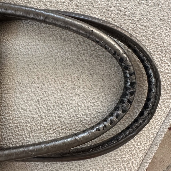 Michael Kors Faux Snakeskin Embossed Metallic Satchel - Picture 10 of 11